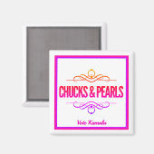 Chucks & Pearls stemmen op Kamala Magneet (Voorkant / Achterkant)