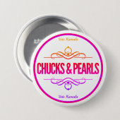 Chucks & Pearls stemmen op Kamala Ronde Button 7,6 Cm (Voorkant /achterkant)