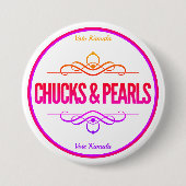 Chucks & Pearls stemmen op Kamala Ronde Button 7,6 Cm (Voorkant)