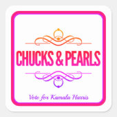 Chucks & Pearls stemmen op Kamala Vierkante Sticker (Voorkant)
