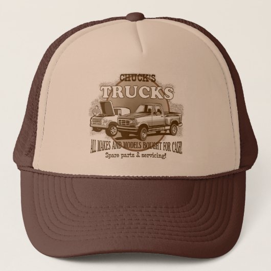 'Chuck's Trucks' Bruin en Tan-pet Trucker Pet (Voorkant)