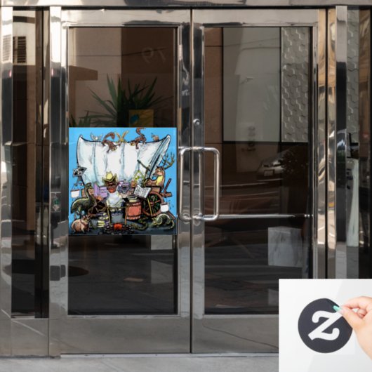 chuckwagon raamsticker (Kantoordeur)