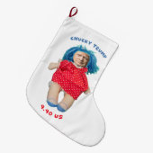 Chucky Donald Trump Doll Grote Kerstsok (Voorkant (Hangend))