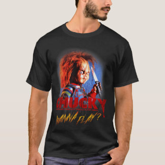 Chucky Halloween Design Wanna Play jongen retro T-shirt