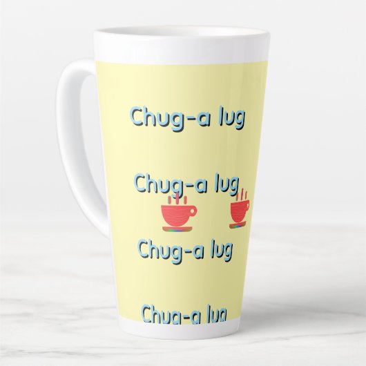 Chug A Lug Geel   Latte Mok (Linkerhoek)