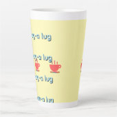 Chug A Lug Geel   Latte Mok (Voorkant)
