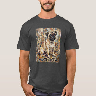 Chug Dog Cubist - Art Dog Vintage Style  T-shirt
