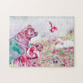 Chug Dog Duck Pond Pastel Waterverf Legpuzzel (Horizontaal)