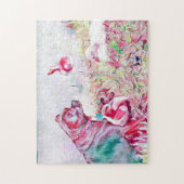 Chug Dog Duck Pond Pastel Waterverf Legpuzzel (Verticaal)