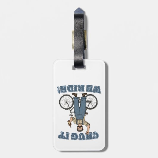 Chug It We rijden op de fiets Bagagelabel (Achterkant verticaal)