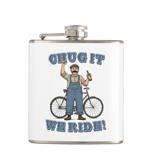 Chug It We rijden op de fiets Heupfles (Voorkant)