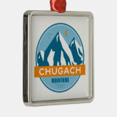 Chugach Mountains Alaska Metalen Ornament (Rechts)