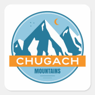 Chugach Mountains Alaska Vierkante Sticker