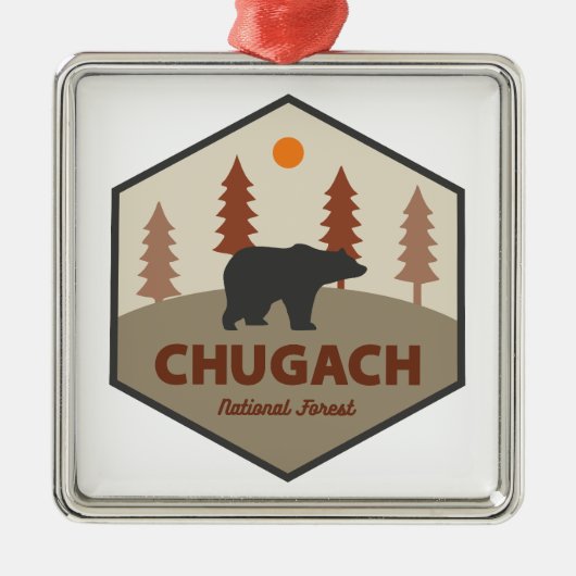 Chugach National Forest Alaska Bear Metalen Ornament (Voorkant)