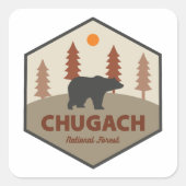 Chugach National Forest Alaska Bear Vierkante Sticker (Voorkant)