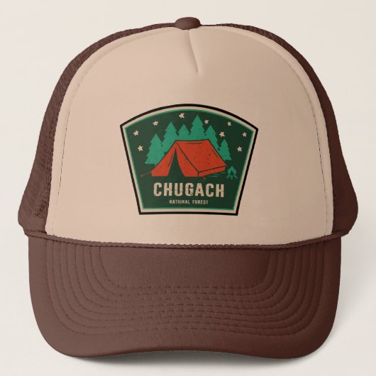 Chugach National Forest Camping Trucker Pet (Voorkant)