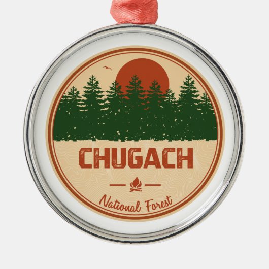 Chugach National Forest Metalen Ornament (Voorkant)