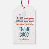 Chugga Choo Boy Train Red Blue Birthday Gi Cadeaulabel (Achterkant)