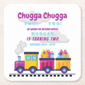 Chugga Choo Cartoon tweede verjaardag Kartonnen Onderzetters (Voorkant)