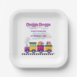 Chugga Choo Cartoon tweede verjaardag Papieren Bordje
