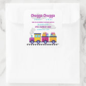 Chugga Choo Cartoon tweede verjaardag Vierkante Sticker (Tas)