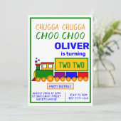 Chugga Choo Choo Jongen 2e Verjaardag Kaart (Staand voorkant)
