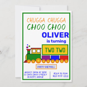 Chugga Choo Choo Jongen 2e Verjaardag Kaart