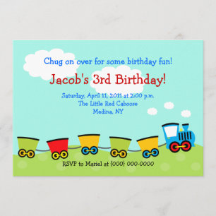 Chugga Choo Choo Train 5x7 Birthday Kaart