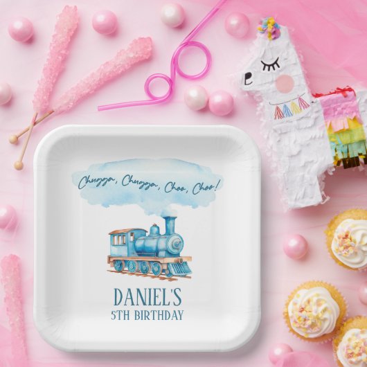 Chugga Choo Choo Trein Verjaardagsfeest Papieren Bordje (Feest)