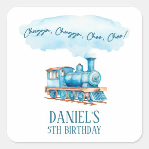 Chugga Choo Choo  Trein Verjaardagsfeest Vierkante Sticker