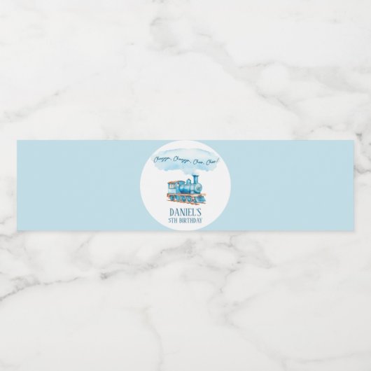 Chugga Choo Choo  Trein Verjaardagsfeest Waterfles Etiket (Enkel label)