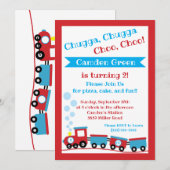 Chugga Choo, Choo, uitnodiging voor verjaardagsfee (Voorkant / Achterkant)