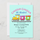 Chugga Choo Train thema Cartoon elke leeftijd verj Kaart (Voorkant)