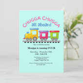 Chugga Choo Train thema Cartoon elke leeftijd verj Kaart (Staand voorkant)