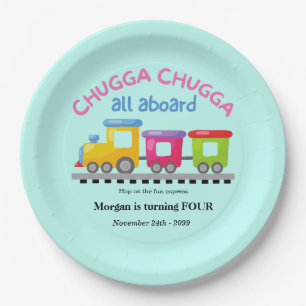 Chugga Choo Train thema Cartoon elke leeftijd verj Papieren Bordje