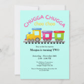 Chugga Choo Train Themd Cartoon 2e verjaardag Kaart (Voorkant)