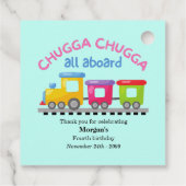 Chugga Choo Train Themed Cartoon Any Age Birthday  Bedankjes Labels (Achterkant)