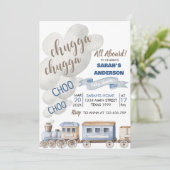 Chugga Chugga cho All Aboard Baby shower Kaart (Staand voorkant)