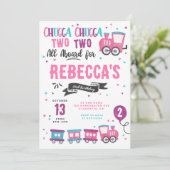 Chugga Chugga Choo Choo Girl Train Verjaardagsfees Kaart (Staand voorkant)