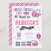 Chugga Chugga Choo Choo Girl Train Verjaardagsfees Kaart (Voorkant / Achterkant)