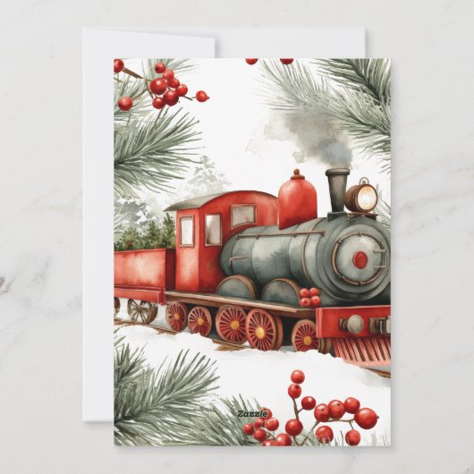 Chugga Chugga Choo Choo Kersttrein Foto Feestdagenkaart (Achterkant)