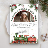 Chugga Chugga Choo Choo Kersttrein Foto Feestdagenkaart