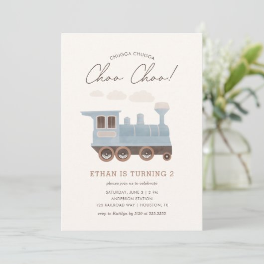 Chugga Chugga Choo Choo Train 2e Verjaardag Kaart (Staand voorkant)