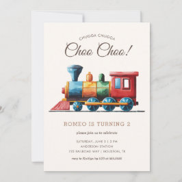 Chugga Chugga Choo Choo  Train 2e Verjaardag Kaart
