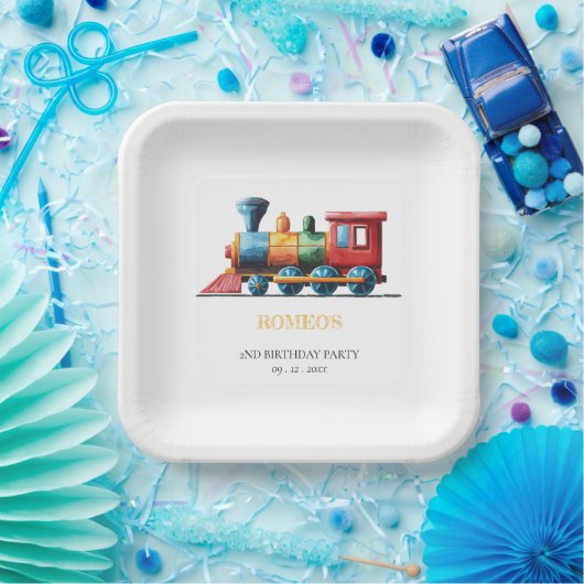 Chugga Chugga Choo Choo  Train 2e Verjaardag Papieren Bordje (Feest)