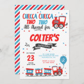 Chugga Chugga Choo choo Train Birthday Party Kaart (Voorkant / Achterkant)
