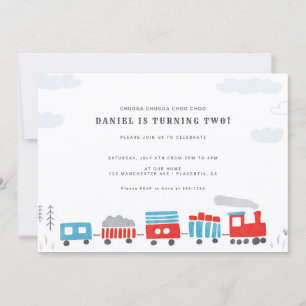 Chugga Chugga Choo choo Train Birthday Party Kaart