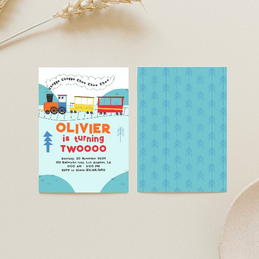 Chugga Chugga Choo Choo Train Boy Tweede Verjaarda Kaart