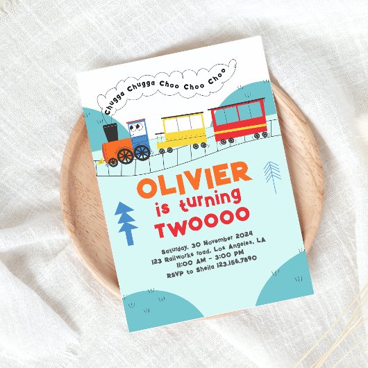 Chugga Chugga Choo Choo Train Boy Tweede Verjaarda Kaart