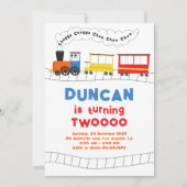 Chugga Chugga Choo Choo Trein 2e Verjaardag Kaart (Voorkant)